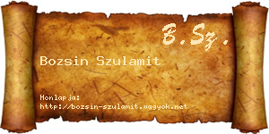 Bozsin Szulamit névjegykártya